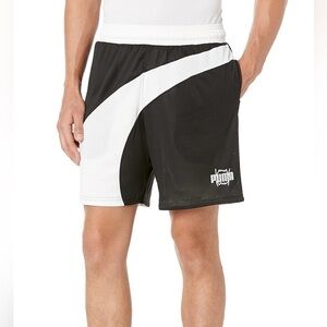 Puma NEW Flare black white stripe mesh drycell basketball adjustable shorts XL